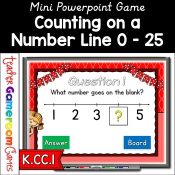 Preview of Counting on a Number Line 0 - 25 Mini Powerpoint Game Distance Learning