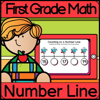 Preview of Counting on a Number Line | First Grade Maths | Boom Cards Distance Learning