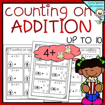 Preview of Counting on addition strategy worksheets to ten from a given number