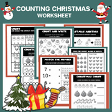 Counting on from number 1-10 worksheets CHRISTMAS THEME