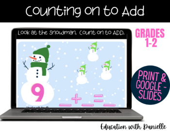 Preview of Counting on to Add within 20 (Snowman Edition!) - GOOGLE SLIDES