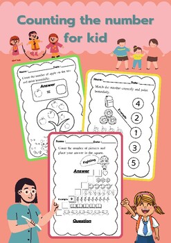Preview of Counting the number for kid,picture,math,match,step,painting,child