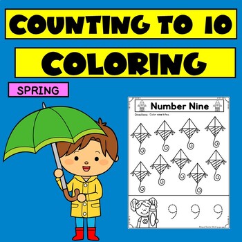 Preview of Counting to 10 Coloring Sheets