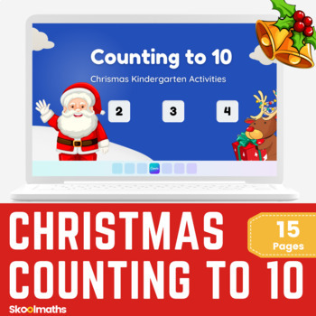 Preview of Counting to 10 Digital Christmas Activities for Kindergarten No-Prep