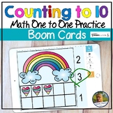Counting to 10 Spring Rainbow Heart Ten Frames Boom Cards 