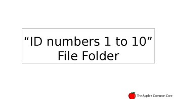 Preview of Identify numbers 1 to 10 Hearts Easy File Folder