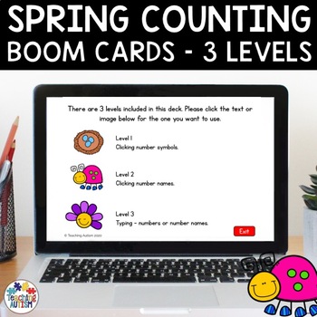 Preview of Counting to 10 Math Boom Cards | Spring Distance Learning