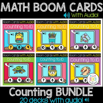 Preview of Kindergarten Counting Games to 10 Counting to 10 Math Boom Cards for Counting