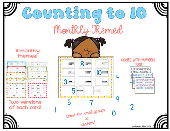 Preview of Counting to 10 Monthly Themed