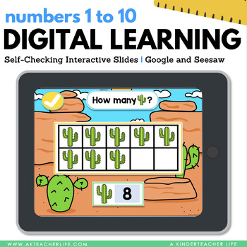Preview of Counting to 10 Number Sense Google and Seesaw Digital Task Cards