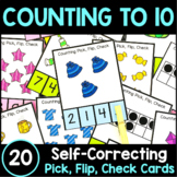 Counting to 10 Clip Cards: Numbers 1-10 Ten Frames and Objects