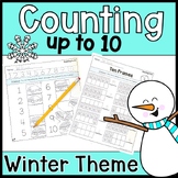 Counting to 10 - Winter Theme - Ten Frames, Color by Code,