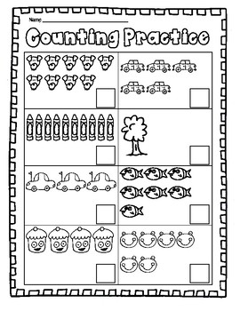 counting objects to 10 worksheets by brandi fletcher tpt
