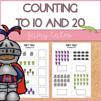 Preview of Counting to 10 and 20 with Fairy Tales Printable and Reusable Worksheet