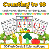 Counting to 10 with Vegetables Flash Cards & Worksheets BU