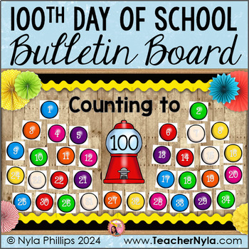 Preview of Counting to 100 Bulletin Board | Gumball Theme