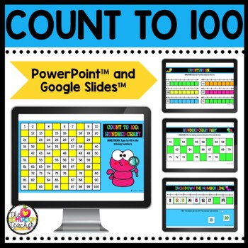 Preview of Counting to 100 Math Activities and Worksheets on Google Slides and PowerPoint