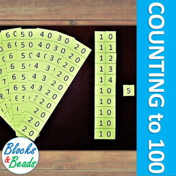 Preview of Kindergarten MATH: Counting to 100, Place Value Fluency Strips