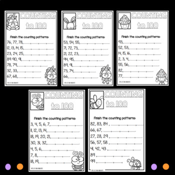 Counting to 100 Worksheets by Mrs G's Mini Monsters | TpT