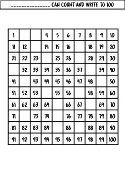 Preview of Counting to 100 and 140 | Fill in the Missing Numbers DIFFERENTIATED Practice