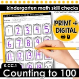 Counting to 100 by 1s and 10s Worksheets Kindergarten Math K.CC.1