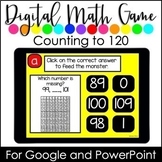 Counting to 120 Math Game for GOOGLE Classroom Distance Learning