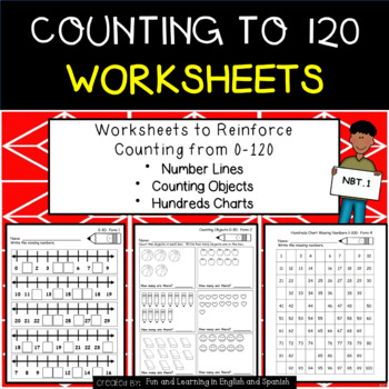 Counting to 120: Worksheets - hundreds charts, number lines, counting