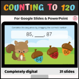 Counting to 120 digital activities drag type Google Slide 