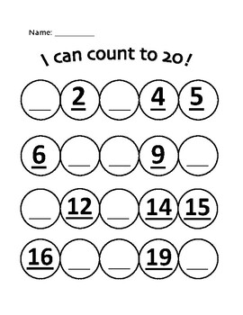 Counting to 20 by Natalie's Holiday Activities | TPT
