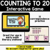 Counting to 20 Interactive Digital Game, Early Math Litera