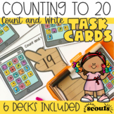 Counting to 20 (Kindergarten Task Cards) COUNT and WRITE