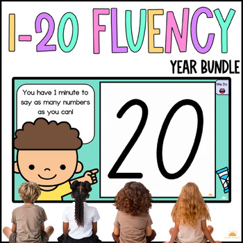 Preview of Counting to 20 Number Fluency Practice Year Long Bundle No Prep Kindergarten