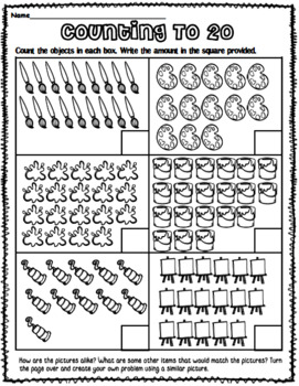 Counting Objects to 20 Worksheets by Brandi Fletcher | TPT