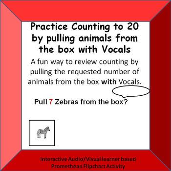 Preview of Counting to 20 by Pulling Animals that SAY Their Numbers Promethean Board ZOOM