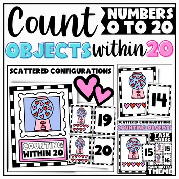 Preview of Counting to 20 in Scattered Configurations Matching Cards for Kindergarten