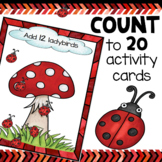 Counting to 20 math activity cards with ladybirds