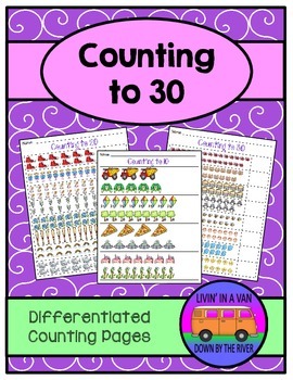 Preview of Counting to 30 - Worksheets and EASEL Activities