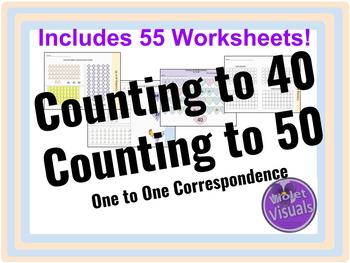 Preview of Counting to 40, Counting to 50, One to One Correspondence