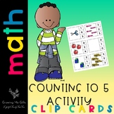 Counting to 5 Activity Clip Cards