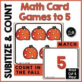 Counting to 5  Subitizing Cards  Number Sense Games  FALL