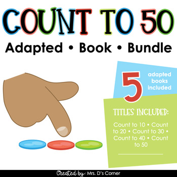 Preview of Counting to 50 Adapted Book Bundle [Level 1 and 2] Basic Counting Books