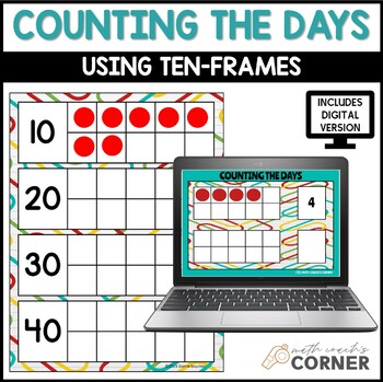 Preview of Counting to the 100th Day Using Ten-Frames, Print and Digital