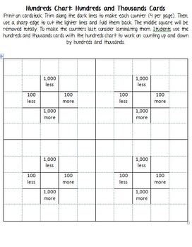 Preview of Counting up and back by 1, 10, 100, 1000 with number charts