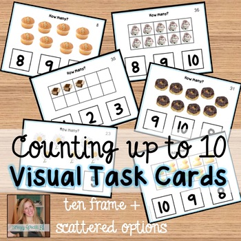 Preview of Counting up to 10 Visual Task Cards (Autism and Special Education)