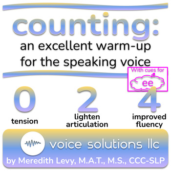 Preview of Counting (with ee) for stuttering, voice, gender affirming therapy-easy onset