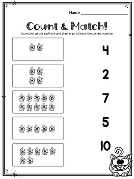 Counting with the Letter C. C is for Cat! Counting Worksheets | TPT