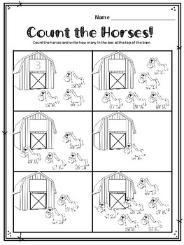 Counting with the Letter H. H is for Horses! Counting Worksheets. Count ...