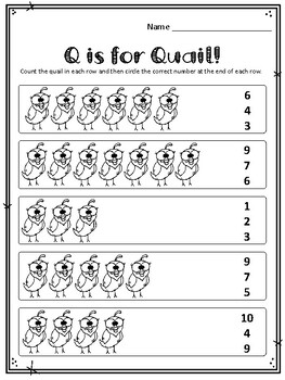 counting with the letter q q is for quail count to 10 counting