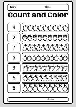 Counting worksheet for Grade 1-3 Count and Color / Count and Write ...