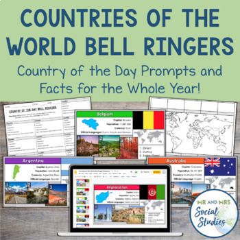 Preview of Countries Around the World Bell Ringers | Complete Set in Alphabetical Order